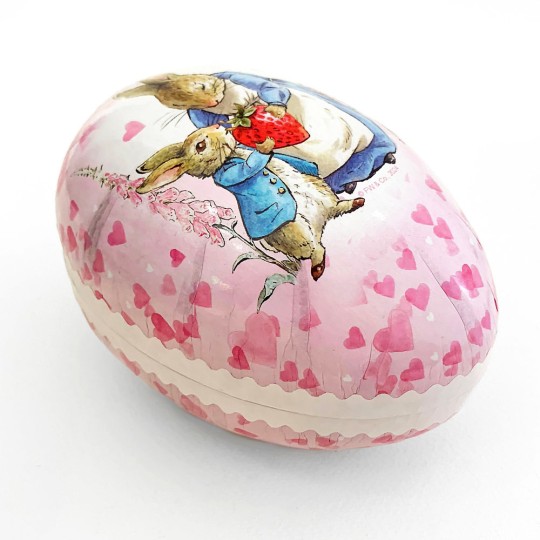 6" Peter Rabbit Strawberry Papier Mache Easter Egg Container ~ Germany